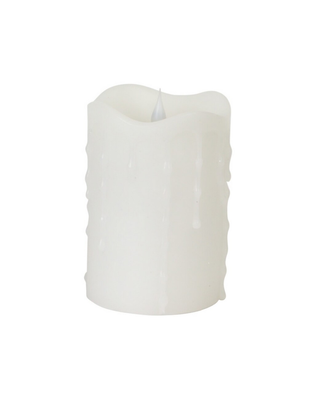 Melrose 5.25" White Battery Operated Simplux Flameless LED Lighted Pillar Candle with Moving Flame
